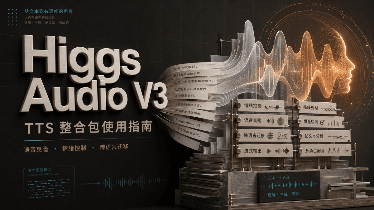 Higgs Audio V3：一个更接近“说话”的 TTS 模型，以及整合包保姆级使教程